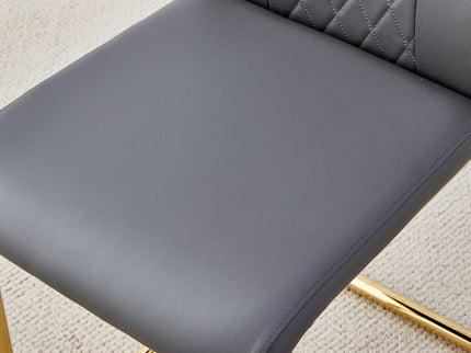 Modern Legged Upholstered Dining Chairs (Set of 4) Artificial For Kitchen And Office - Gray