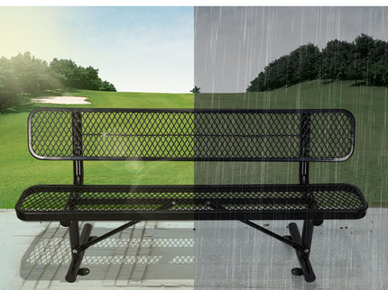 Outdoor Steel Bench With Backrest