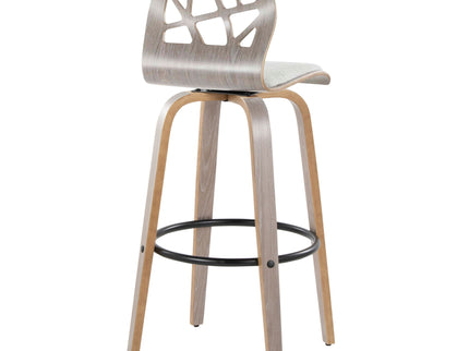 Folia - Contemporary Fixed Height Stool With Swivel With Round Footrest (Set of 2)