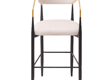 Upholstered Bar Stool With Accented Armrests For Kitchen Island (Set of 2) - Beige