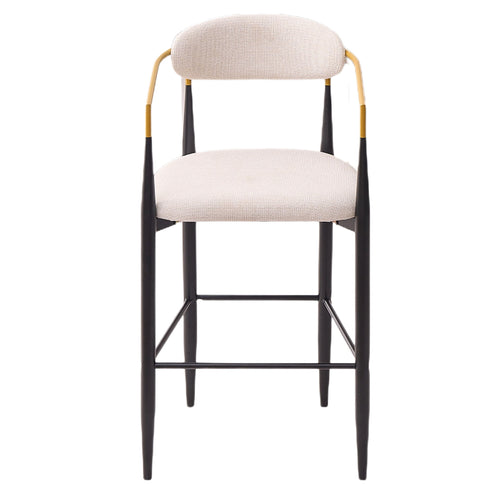 Upholstered Bar Stool With Accented Armrests For Kitchen Island (Set of 2) - Beige