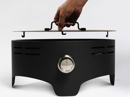 Propane Tabletop Gas Fire Pit, 40000 Btu Round For Outdoor - Black