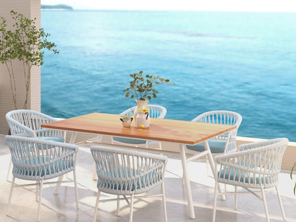 Maiden - 6 Seater Patio Dining Table - Natural Teak