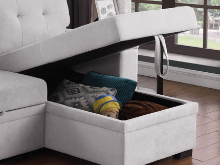 Lucca II - 84.5"W Reversible Sleeper Sectional Sofa with Storage Chaise