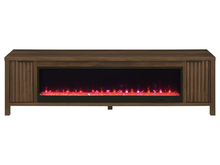 Alamitos - Electric Fireplace TV Stand With Flame Visualizer - Pine Wood