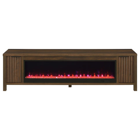 Alamitos - Electric Fireplace TV Stand With Flame Visualizer - Pine Wood