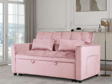 3 In 1 Pull Out Couch Convertible Sofa Bed With Reclining Backrest