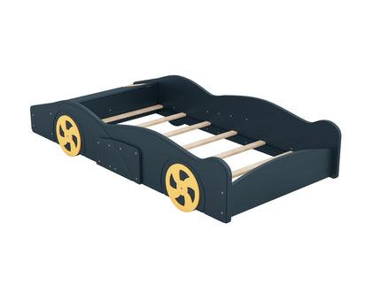 Race Car Shaped Platform Bed With Wheels And Storage