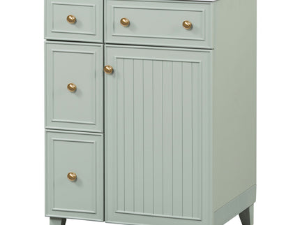 Transitional Style Bathroom Vanity Cabinet With Ceramic Sink