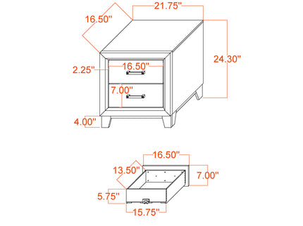 Soluto - Nightstand - Gray / Black