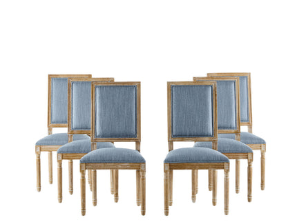 French Country Style Dining Chair With Upholstered Seating And Fluted Legs