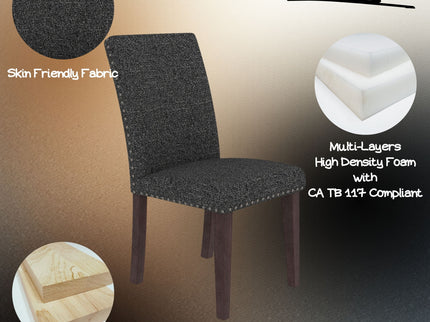 Upholstered Dining Chair With High Back Design (Set of 2)