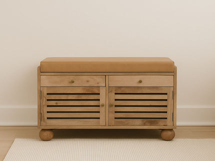 Shutter Shoe Rack With 2 Drawers - Beige