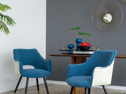 Side Chair, Living Room Bedroom Kitchen Vanity Accent Chair (Set of 2) - Blue