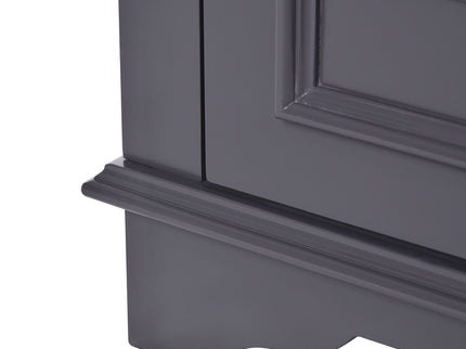 Bathroom Vanity With Ceramic Sink Combo, Modern Freestanding Storage Cabinet With Silver Handles