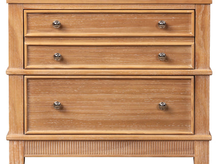 Hazel - 3 Drawer Side Table For Living Room, Hallway, Entryway (Set of 2) - Natural