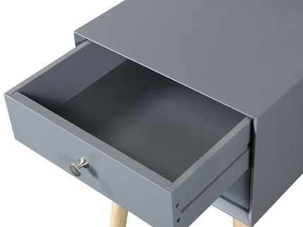 Side Table With 2 Drawer, Mid-Century Modern Storage Cabinet For Bedroom