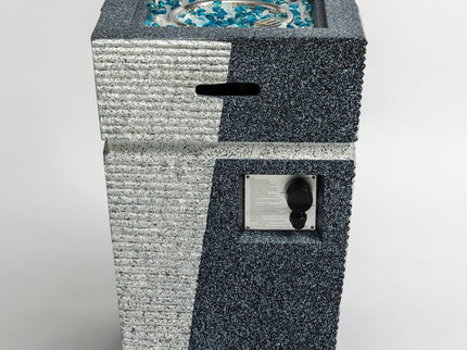Propane, Gas 50000 Btu Square Fire Pit Table For Outside - Light Gray Blue