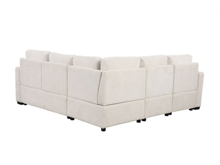Sectional Sofa Convertible Pull-Out Sofa Bed With A Movable Storage Ottoman For Living Room