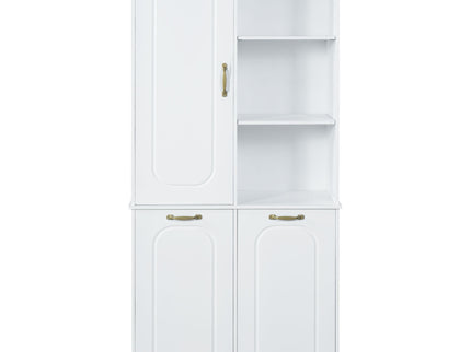 Freestanding Tall Storage Cabinet With 2 Tilt Out Hampers