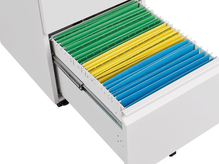 2 Drawer File Cabinet With Lock, Metal Under Desk Rolling Filing Cabinet Fits Letter / Legal / A4 Size For Home Office, Mobile Filing Cabinet