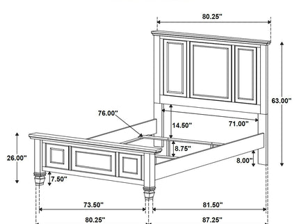 Dennis - 4 Piece Eastern King Bedroom Set - Cream White