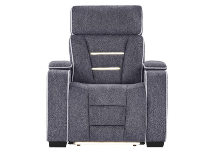 Austin - Recliner With Storage Arms - Gray