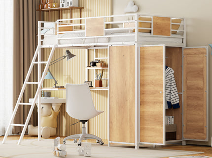Loft Bed With L Shape Desk And Wardrobe