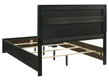 Modern Bedroom Set With Upholstered Headboard And Textured Storage