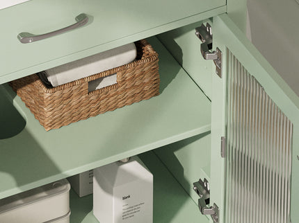 Modern Bathroom Vanity With Tempered Glass Doors