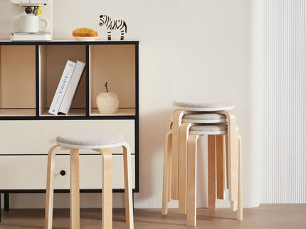 Stackable Round Backless Stools (Set of 4)