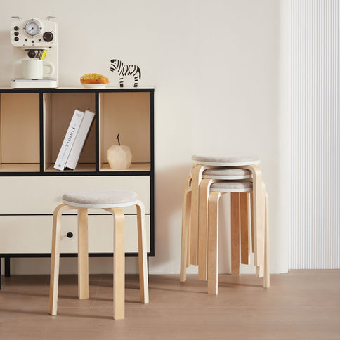Stackable Round Backless Stools (Set of 4)