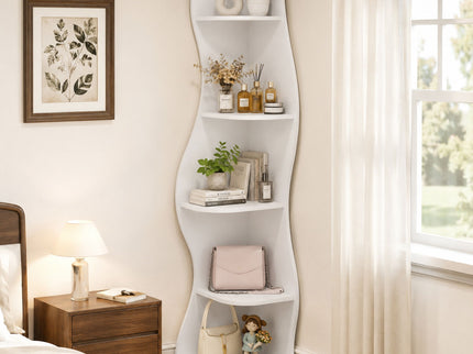 5 Tier S - Shaped Corner Shelf For Living Room