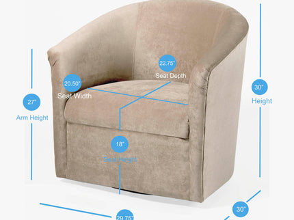 Eden - Swivel Chair With Upholstery And Hardwood Frame