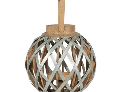 Decorative Lantern With Handle, Wooden Lantern For Indoor Outdoor, Home Garden, Wedding - Silver