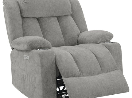 Beca - Upholstered Power Lift Recliner With Cupholders And USB Charging