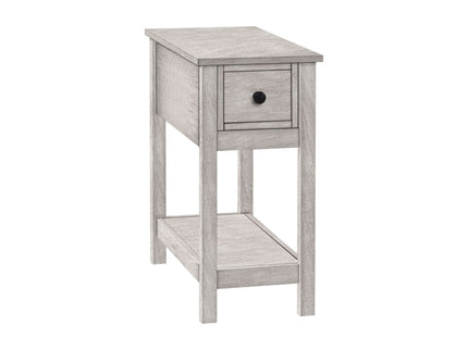 Accent End Table, 2 Tier, Narrow, Lamp, Storage Drawer, Charming Design
