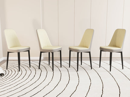 Modern Dining Chair With Cushions And Metal Legs