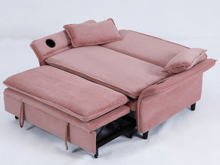 Modern Fabric Multi-Functional Sofa Bed With Adjustable Armrests And Backrests