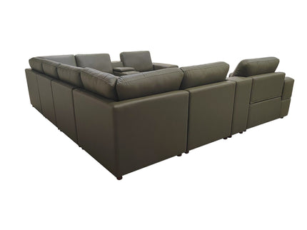 Upholstered Large Arms Sectional With Recliner Seats