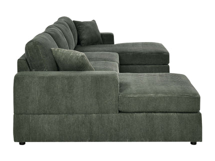 3 Piece Double Chaise Sectional Sofa