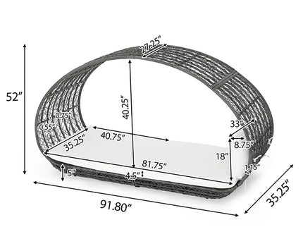 Abigal - Outdoor Wicker Daybed With Cushion