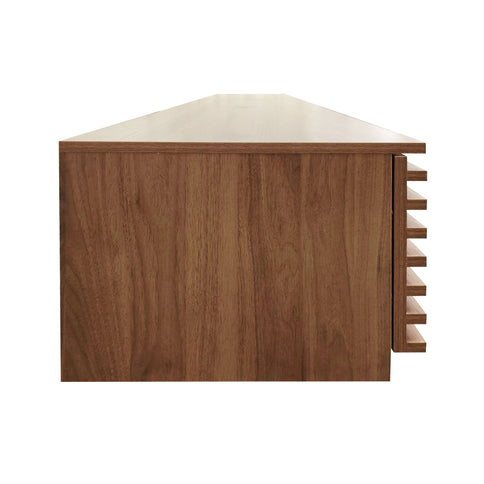 TV Stand, Entertainment Center With Cable Management And Soft Closing Hinges - Walnut