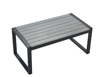 4 Piece Patio Furniture Set With Acacia Wood Table Top And Cushions
