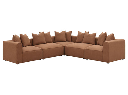 Colleen - Armless Chair With Pillows - Terracotta
