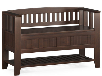 Acadian - Entryway Storage Bench With Shelf - Brown