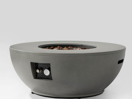 Propane Gas Fire Pit Table, 50000 Btu, Round With Tank Holder For Outside - Gray