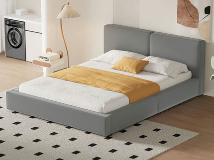 Upholstered Platform Bed, Grounded Bed With Solid Frame