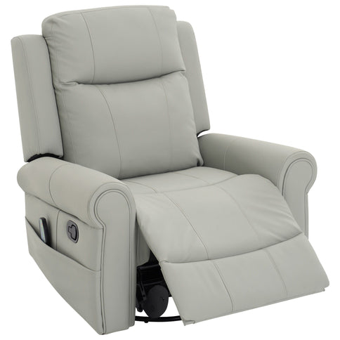 Manual Recliner Chair With 270 Degree Swivel, Massage & Heating, Dual Reclining Positions