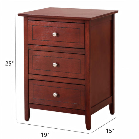 Dove Tailed Drawers 3 Drawer Nightstand